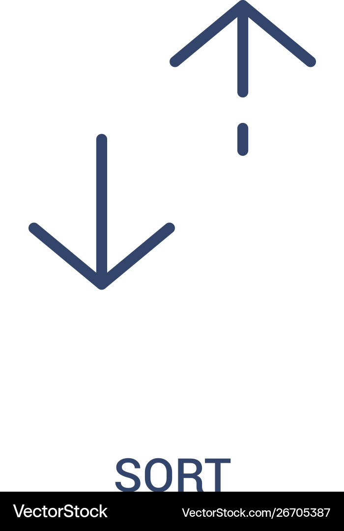 Sort concept 2 colored icon simple line element Vector Image