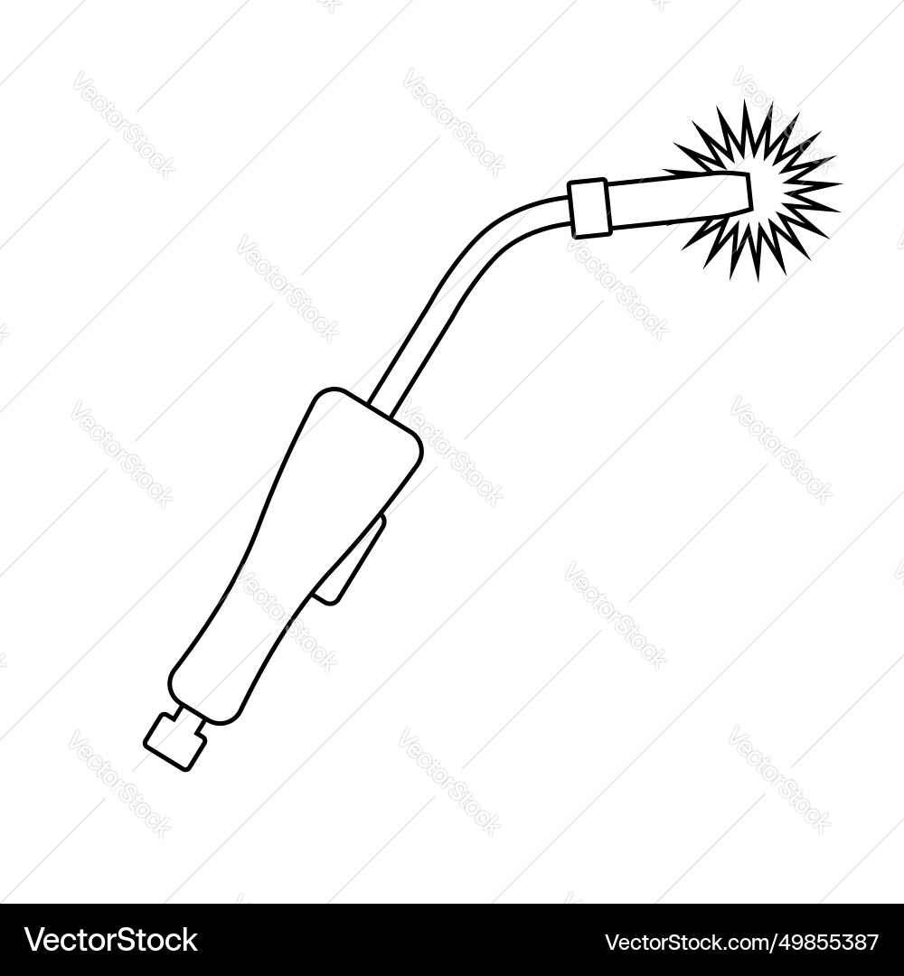 Welding torch with spark welder tool design Vector Image