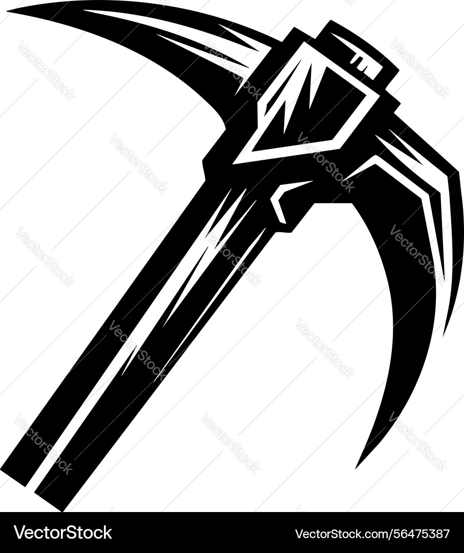 X-default rugged pickaxe silhouette with angular vector image