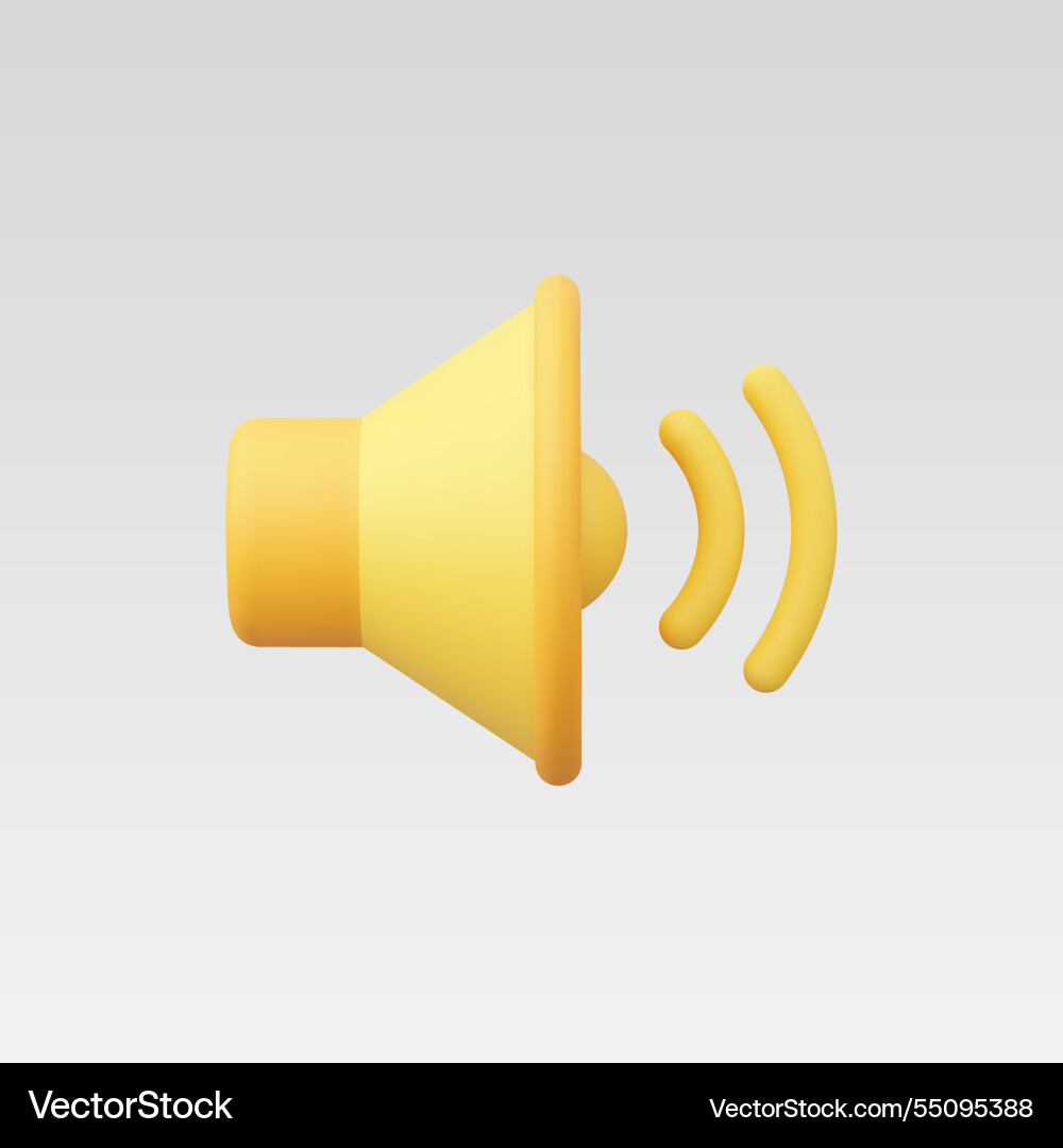 3d realistic speaker or sound icon Royalty Free Vector Image