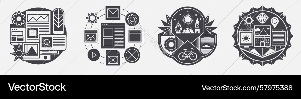 Adaptive responsive web design set three round Vector Image