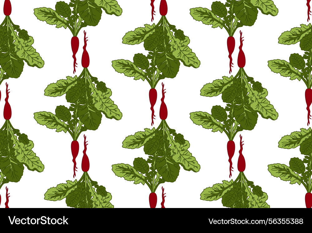 Botanical abstract seamless pattern with beets Botanical abstract seamless pattern with beets vector image