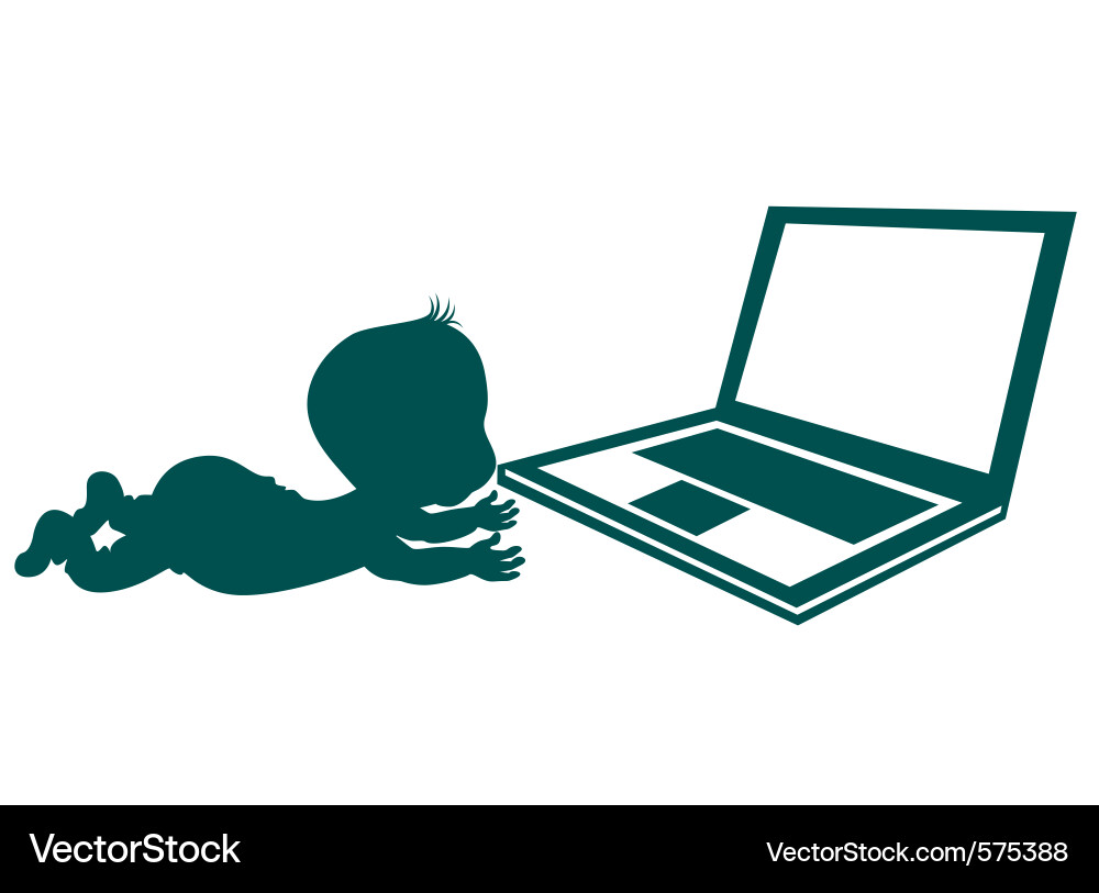 Child and notebook vector image