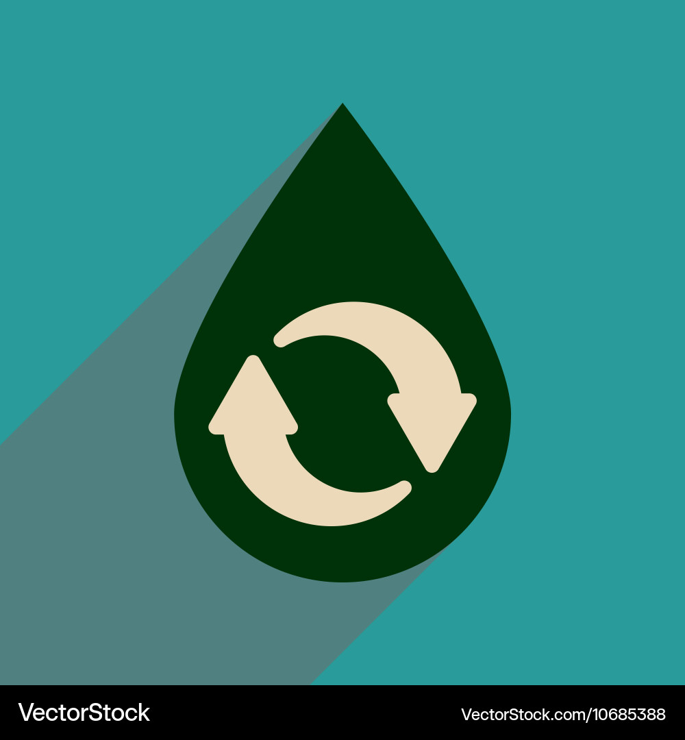 Flat web icon with long shadow drop recycling Vector Image
