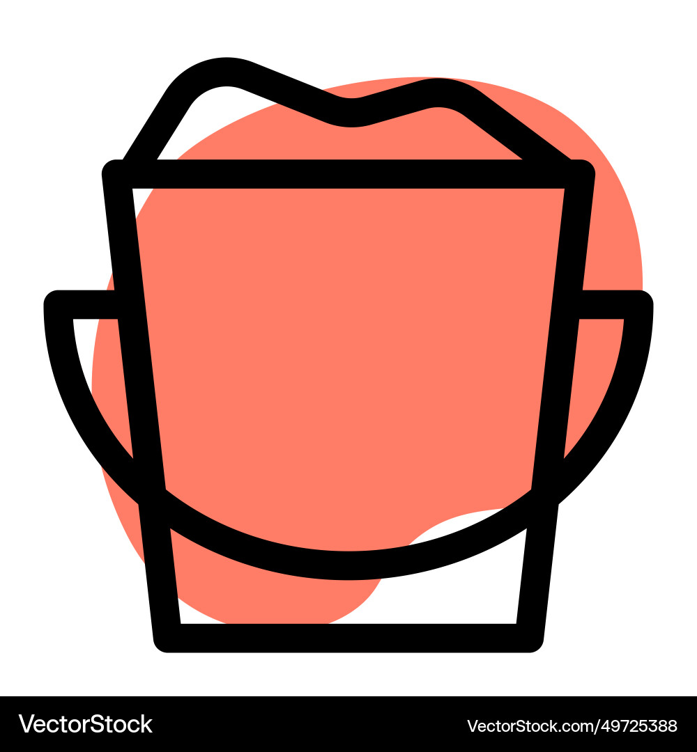 Handled bucket for transporting and dispensing Vector Image