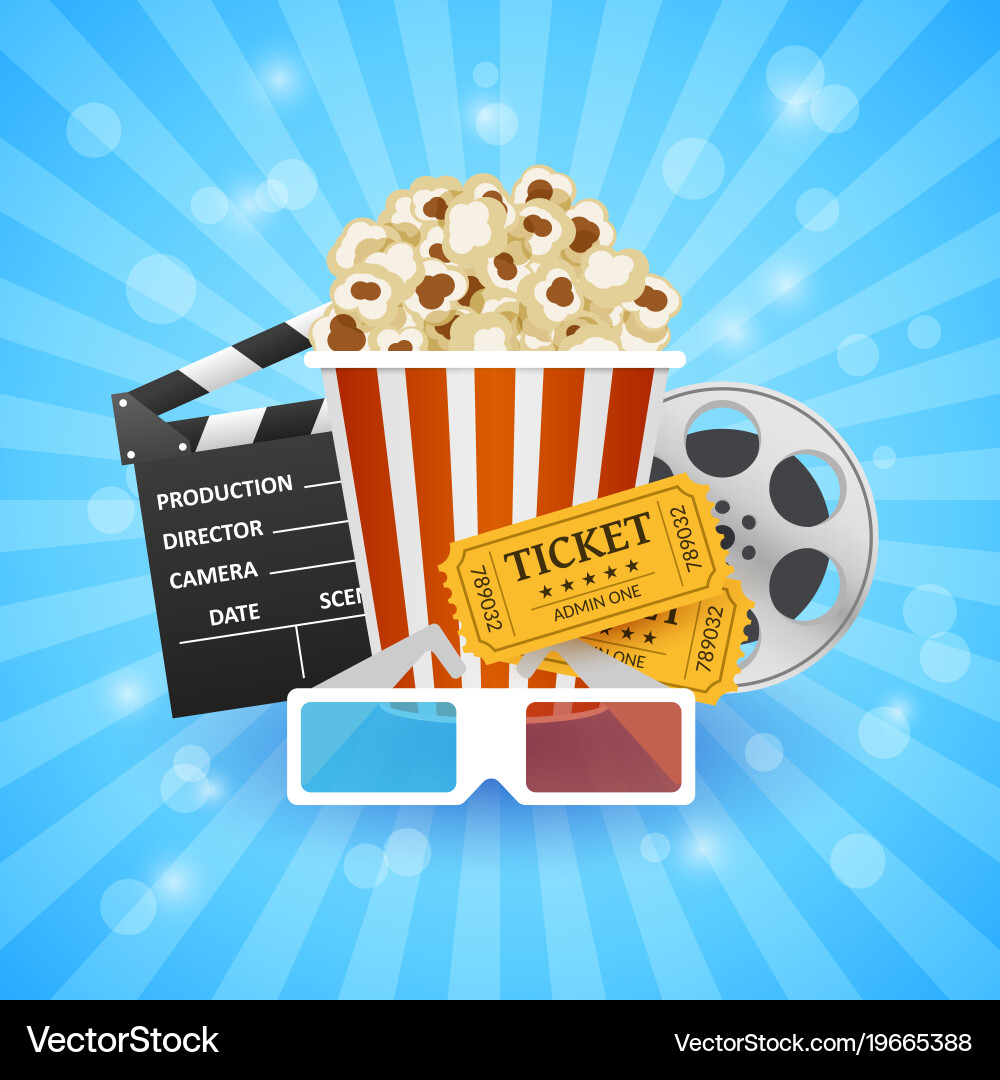 Movie Night Banner Vector Image