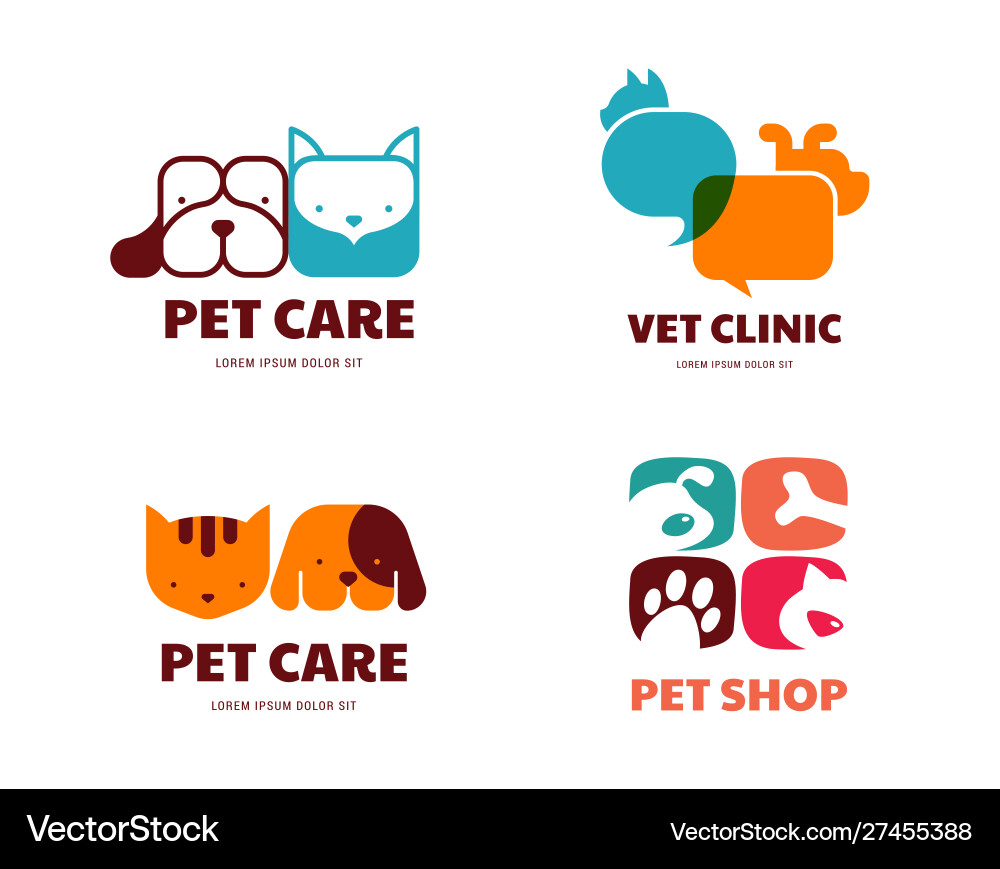 Pet shop animals veterinary clinic dog and cat Pet shop animals veterinary clinic dog and cat vector image