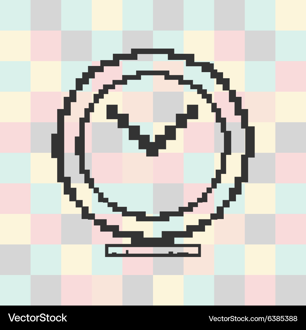 Pixel icon megaphone on a square background Vector Image