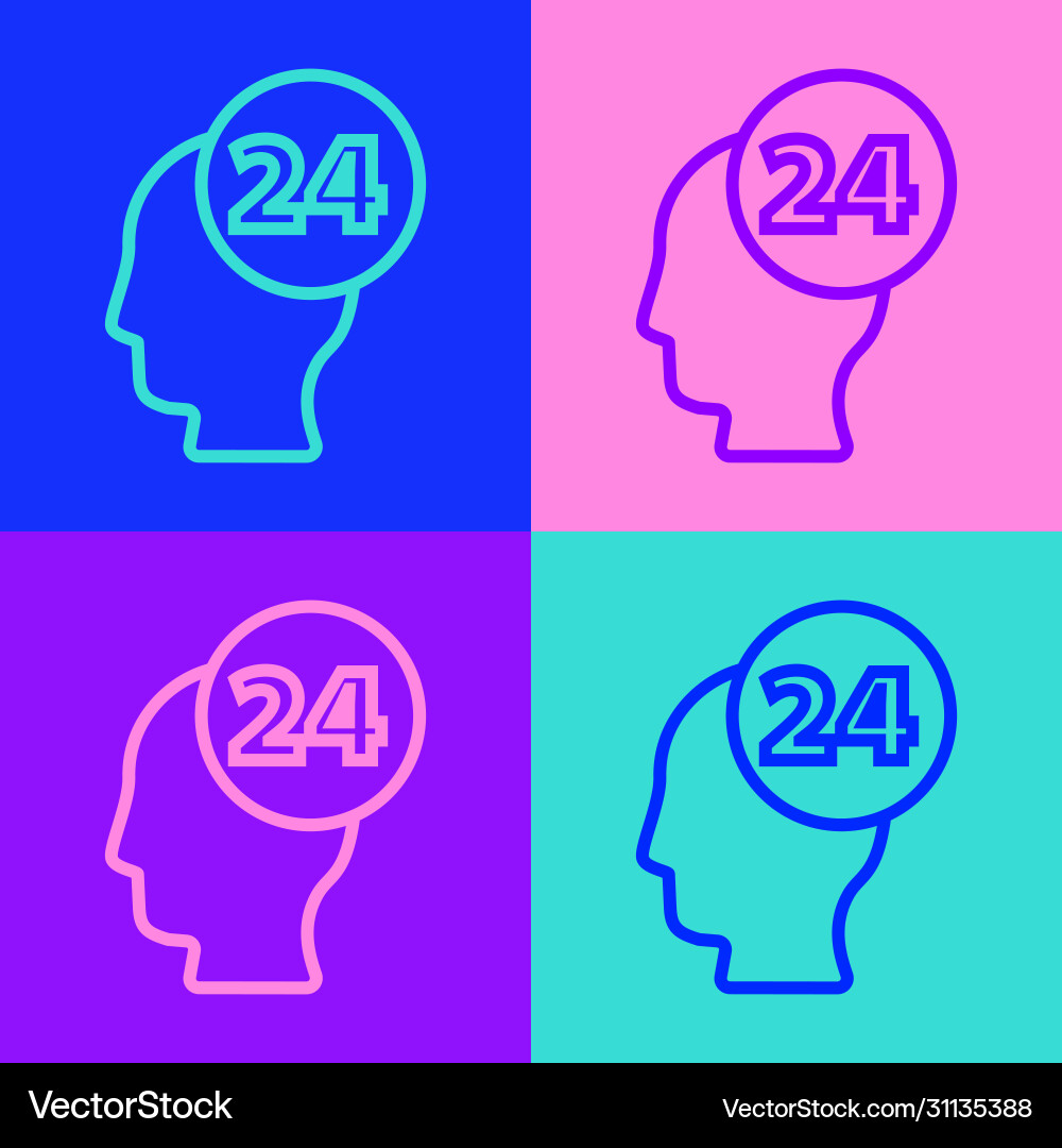 Pop art line support operator in touch icon Pop art line support operator in touch icon Vector Image