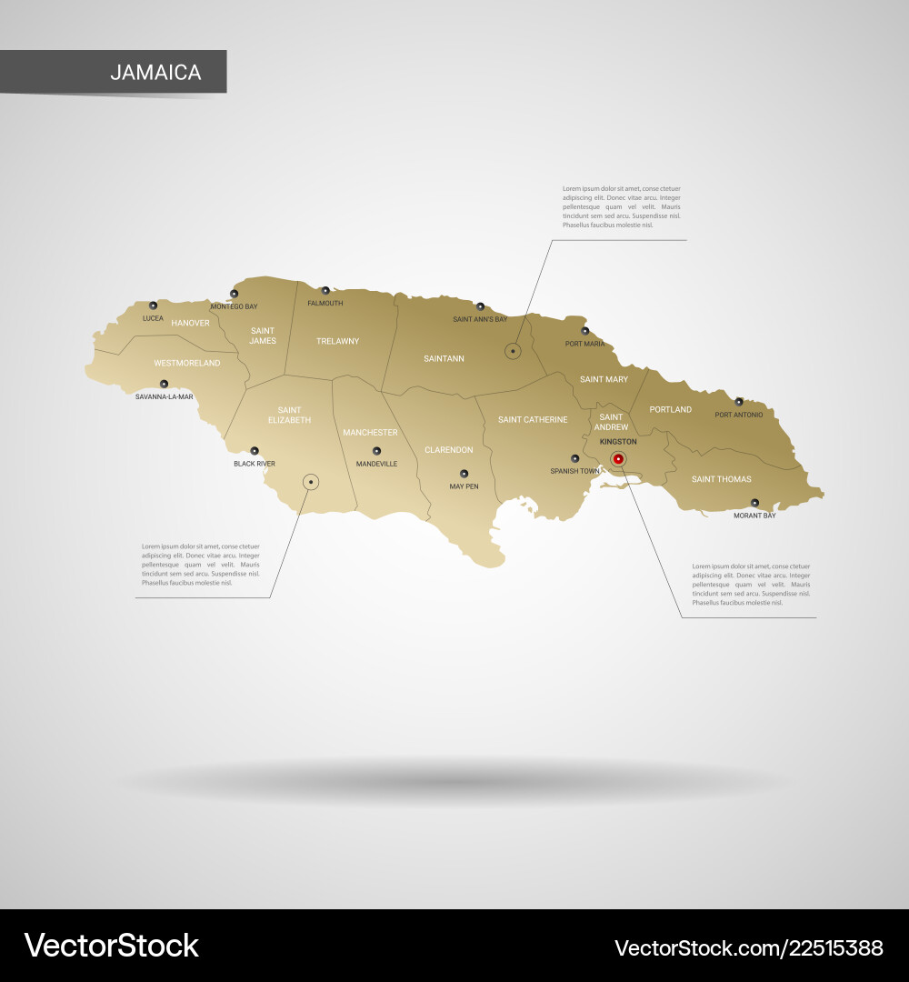 Stylized Jamaica Map Royalty Free Vector Image