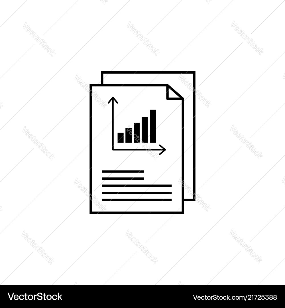 Textdatei-Icon-Dokument mit Diagrammsymbol melden Vektorbild
