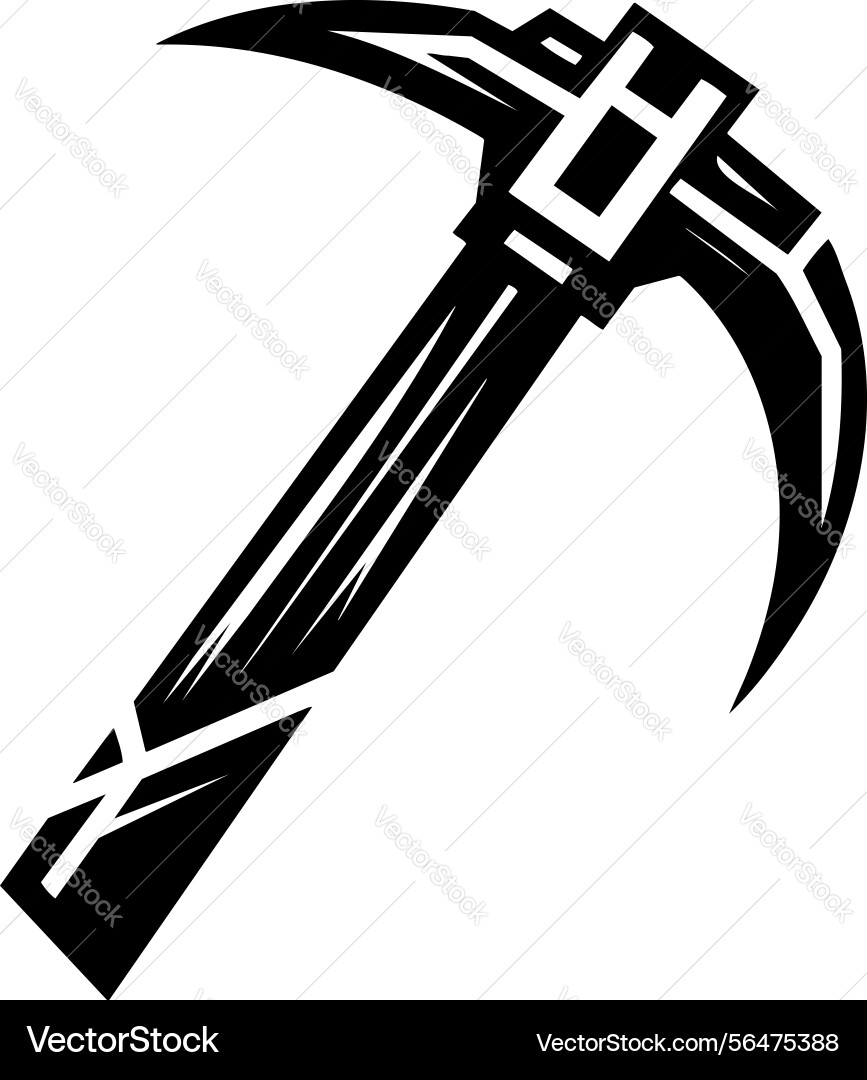 X-default rugged pickaxe silhouette with dynamic Vector Image