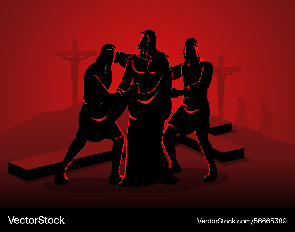 Biblische Silhouette rot Wotc 10 Jesus wird gestreift