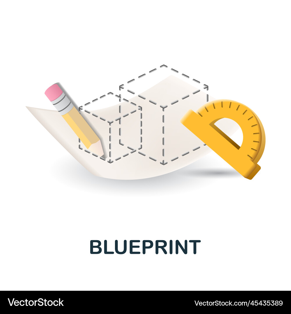 Blueprint icon 3d from engineering collection Blueprint icon 3d from engineering collection Vector Image
