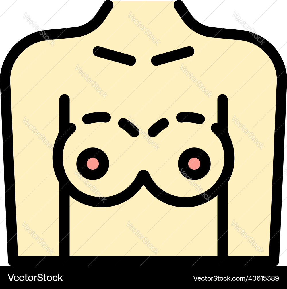 Breast correction icon color outline Breast correction icon color outline vector image