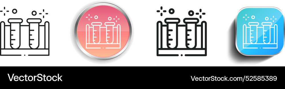 Chemistry icon thin linear regular and button Vector Image