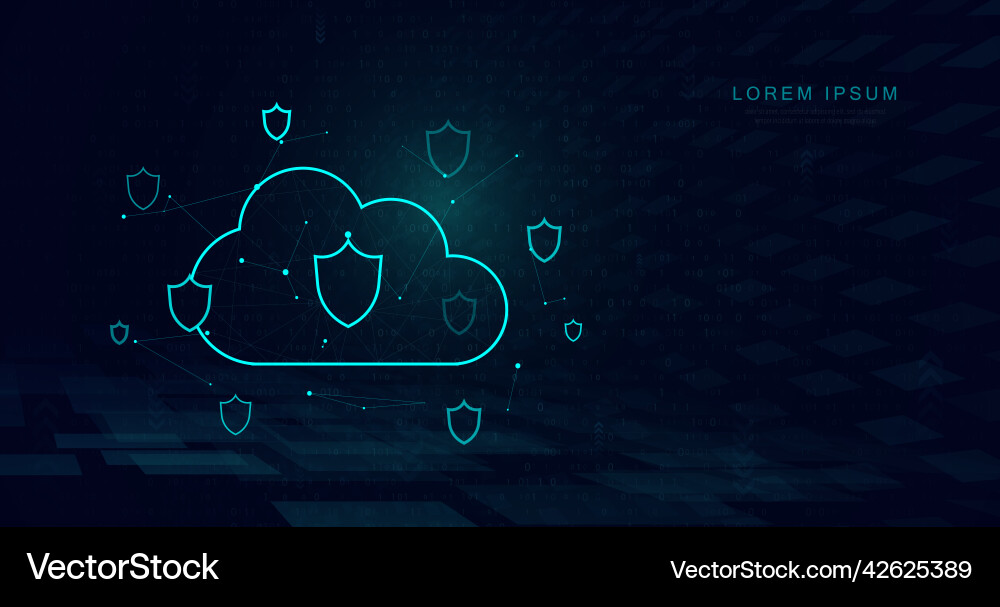 Cloud Computing & Big Data Security vector image