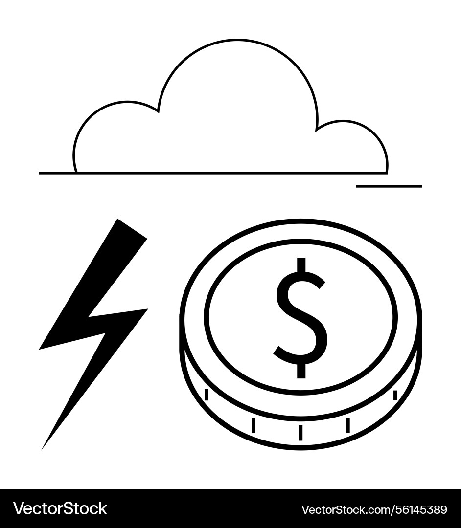 Cloud computing with financial efficiency Vector Image
