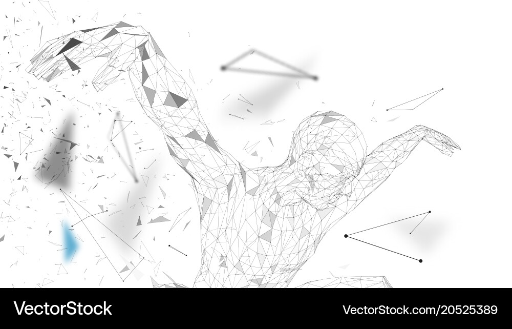 Conceptual abstract man connected lines dots vector image