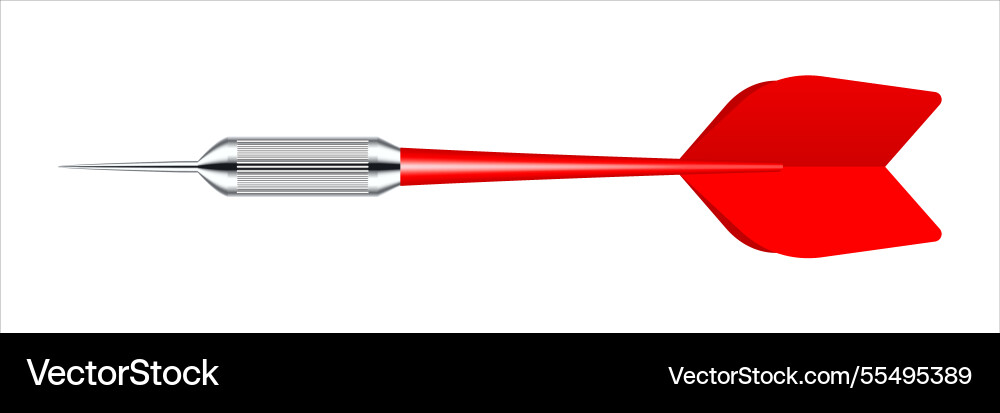 Dart arrow with metal tip and shadow Dart arrow with metal tip and shadow vector image