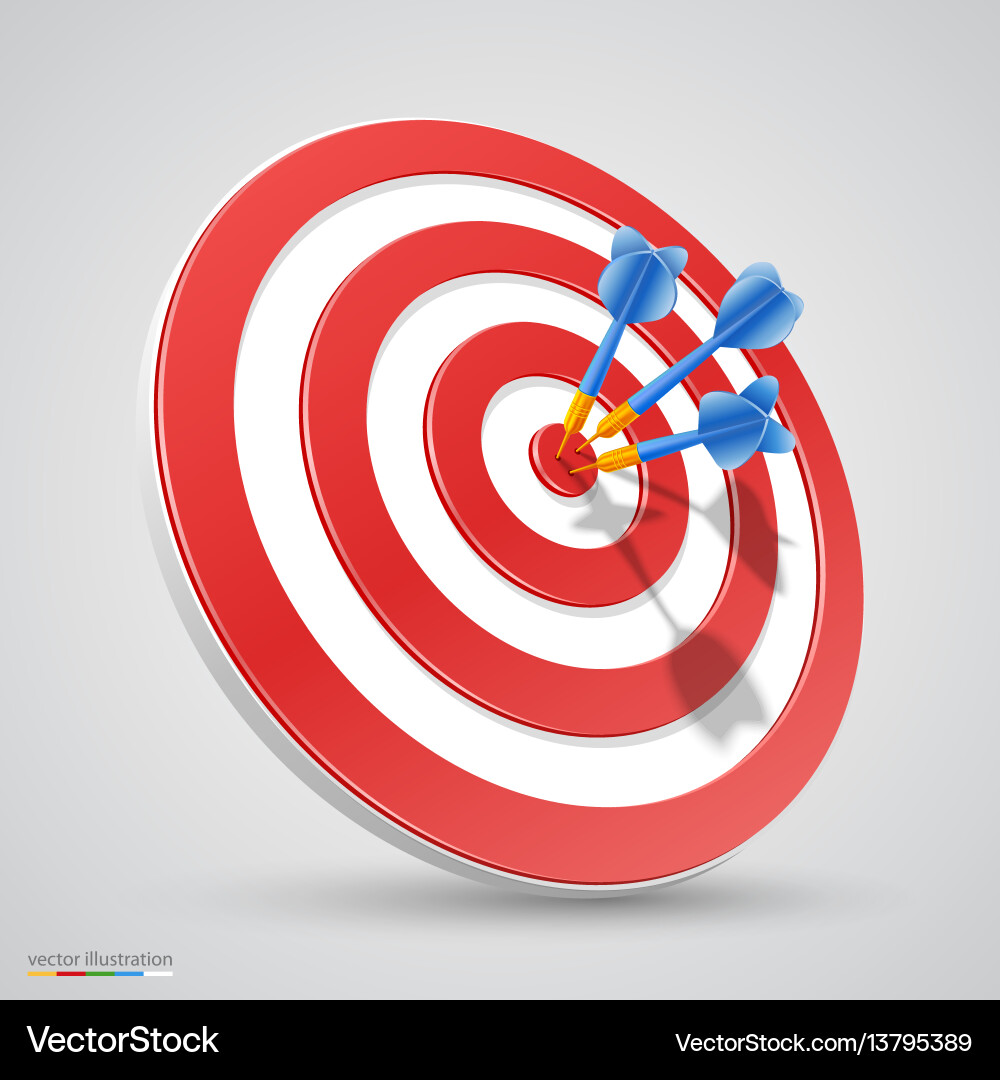 Dart Target with Darts Vector Image