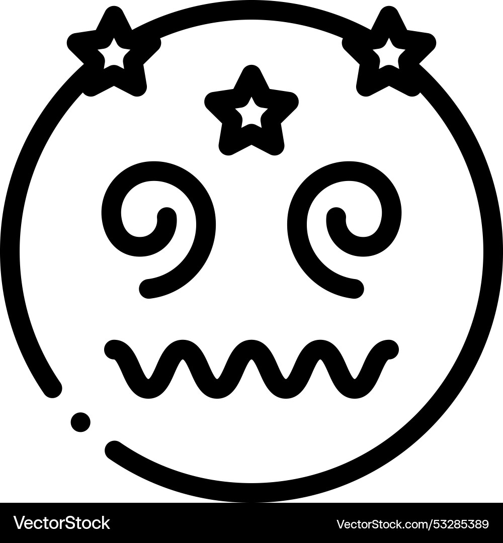 Dizzy icon thin linear style design isolated Vector Image