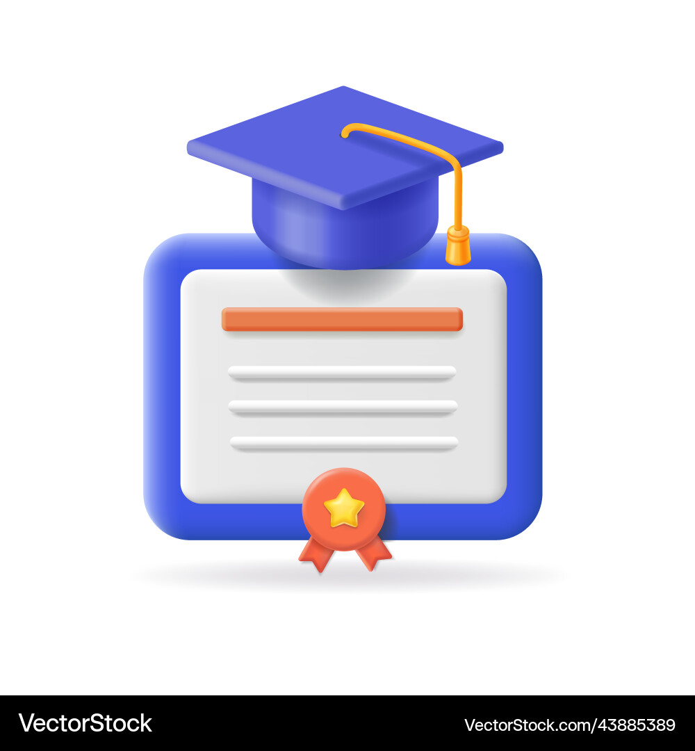 Education icon 3d achievement award grant vector image