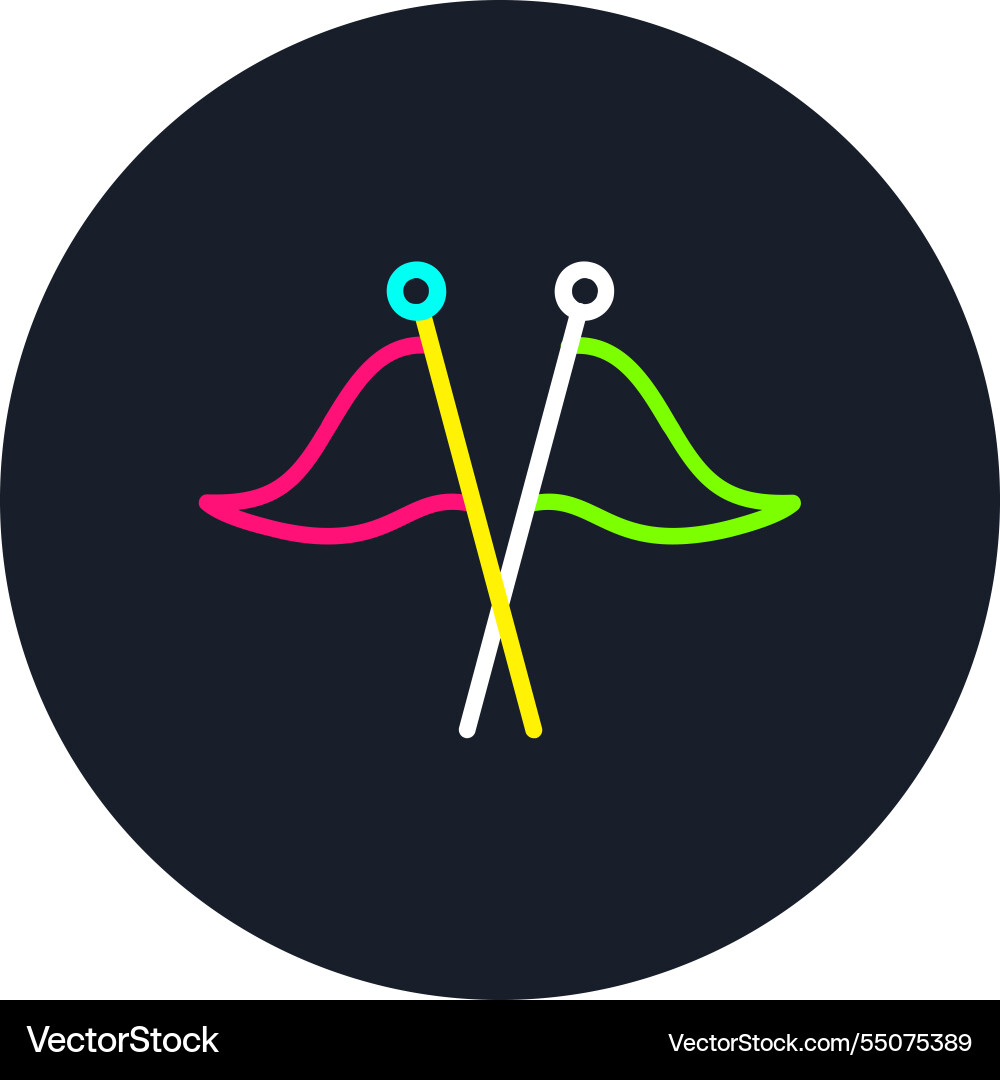 Flags line multi color icon Vector Image