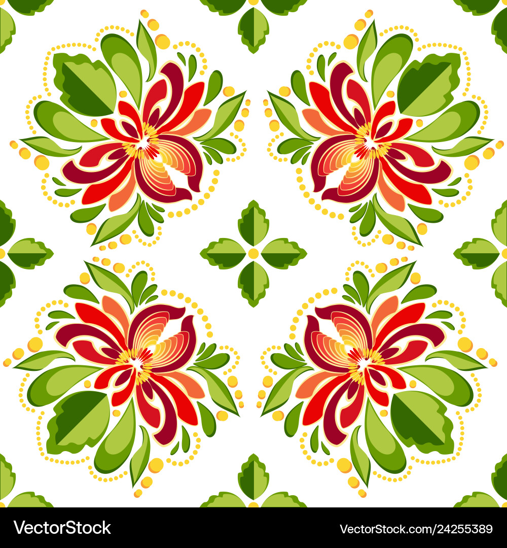 Floral Seamless Ornament Vector Image