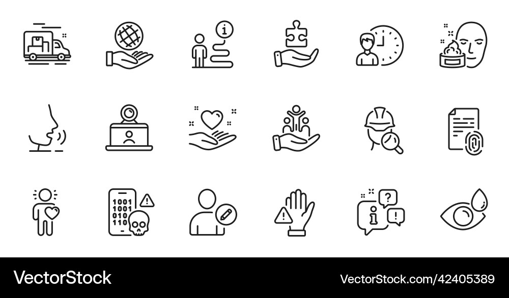 Outline set of safe planet fingerprint and edit Vector Image