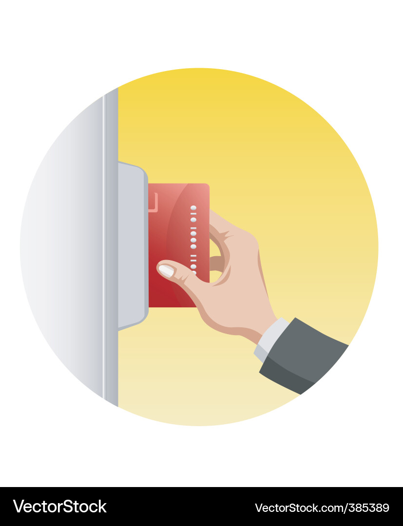 Person Holding Credit Card Vector Image