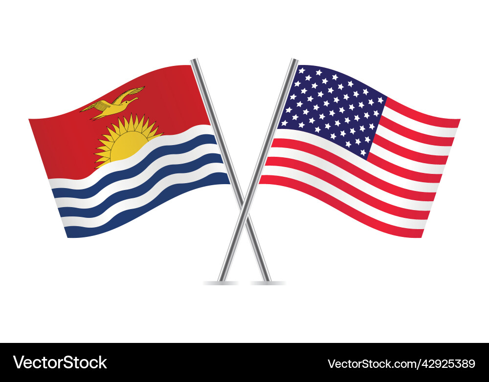 Republik kiribati und america gekreuzte Flaggen Republik kiribati und america gekreuzte Flaggen vektorbild