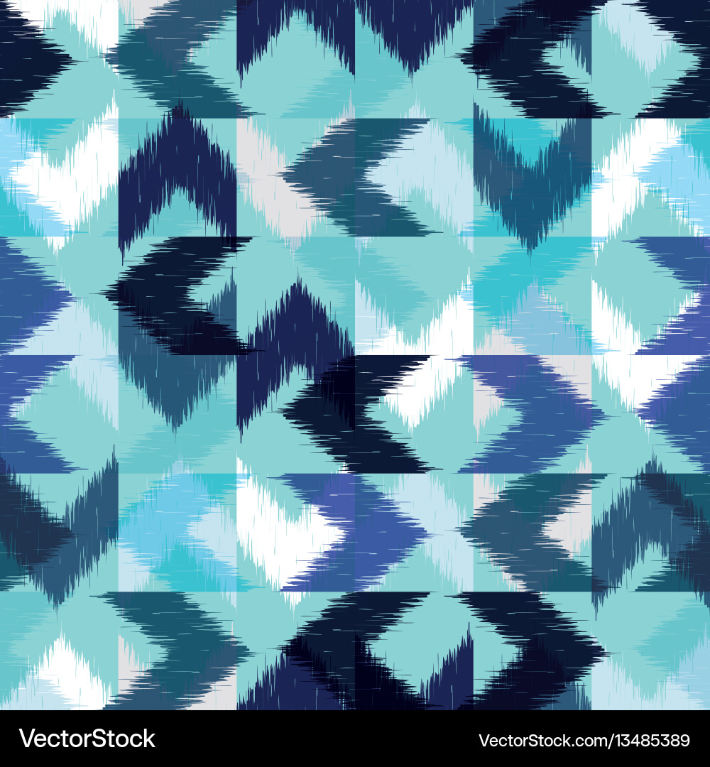 Seamless ikat pattern Royalty Free Vector Image