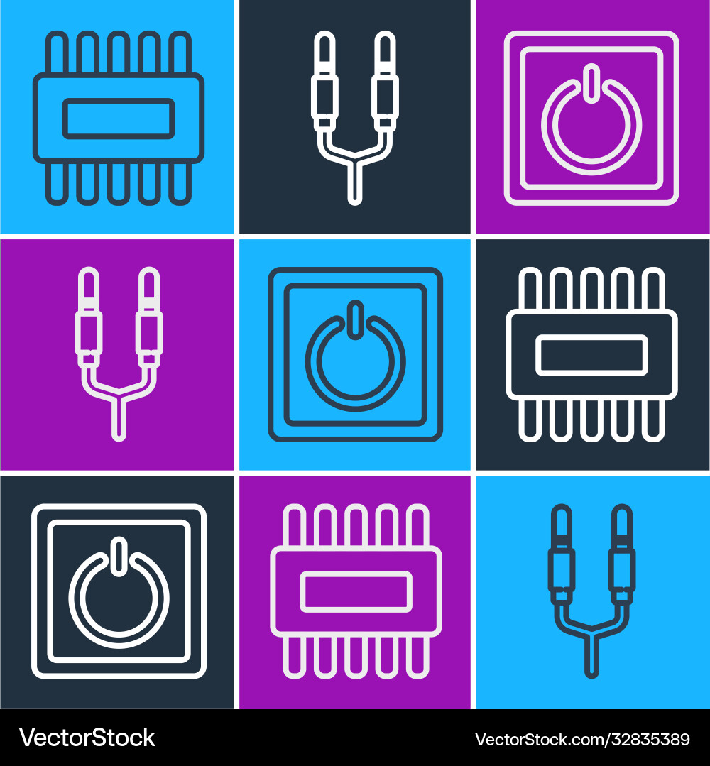 Set line processor with microcircuits cpu Set line processor with microcircuits cpu Vector Image