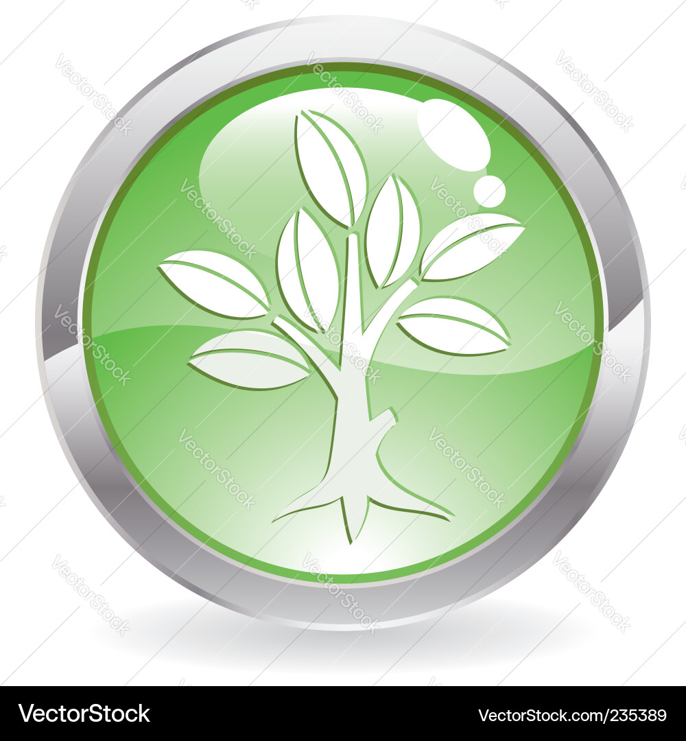 Shiny Tree Button vector image