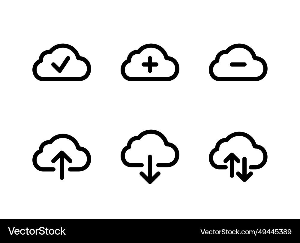 Simple set of cloud computing line icons Vector Image