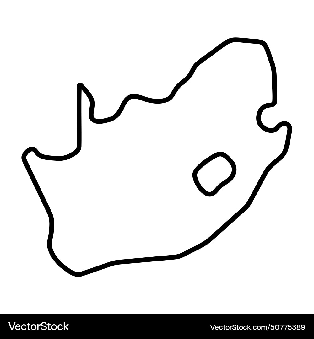 South africa simplified outline map vector image