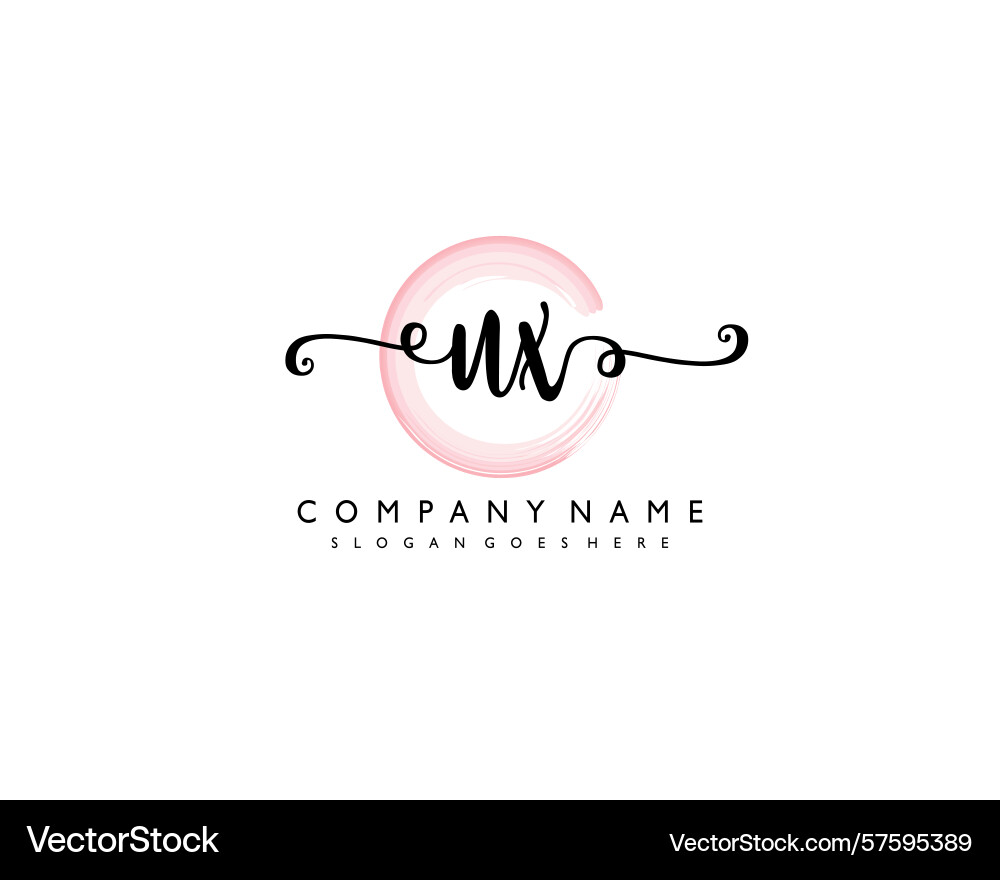 Ux initial handwriting logo design collection Vector Image