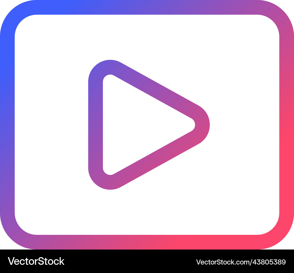 Video pixel perfect gradient linear ui icon Video pixel perfect gradient linear ui icon Vector Image
