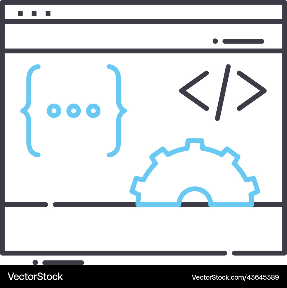 Webpage coding line icon outline symbol Vector Image
