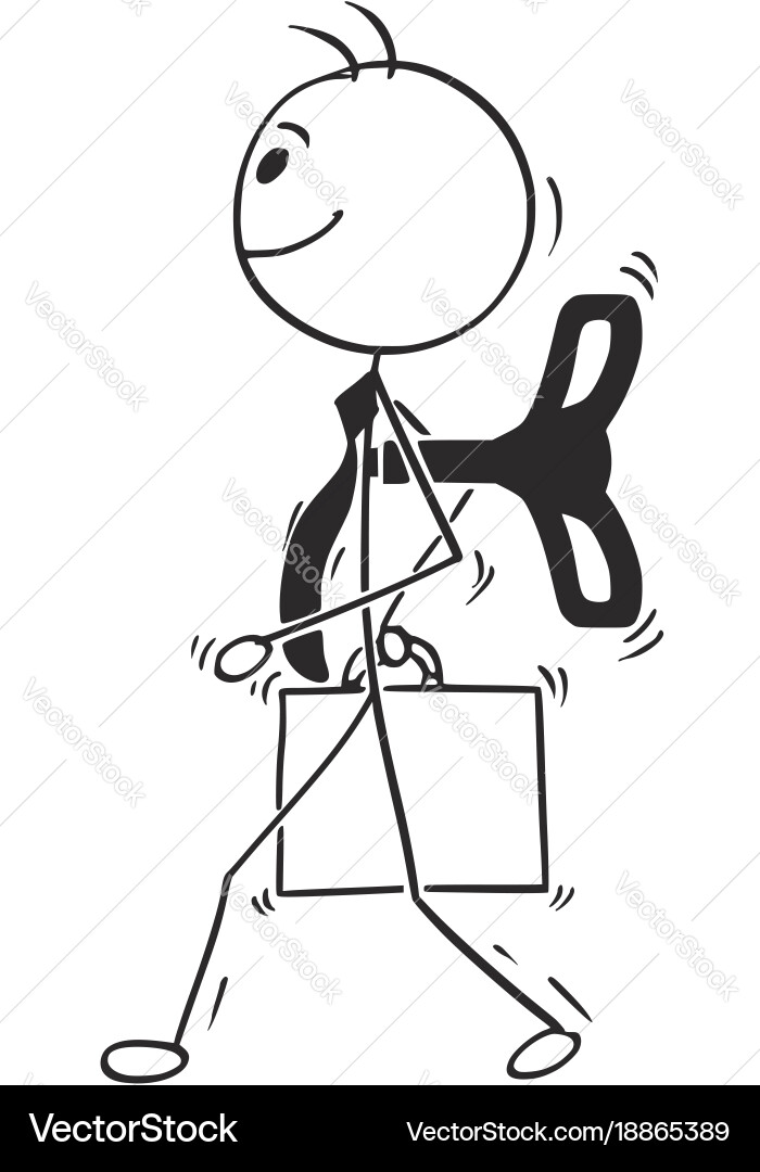 Wind-Up Businessman Cartoon Vector Image