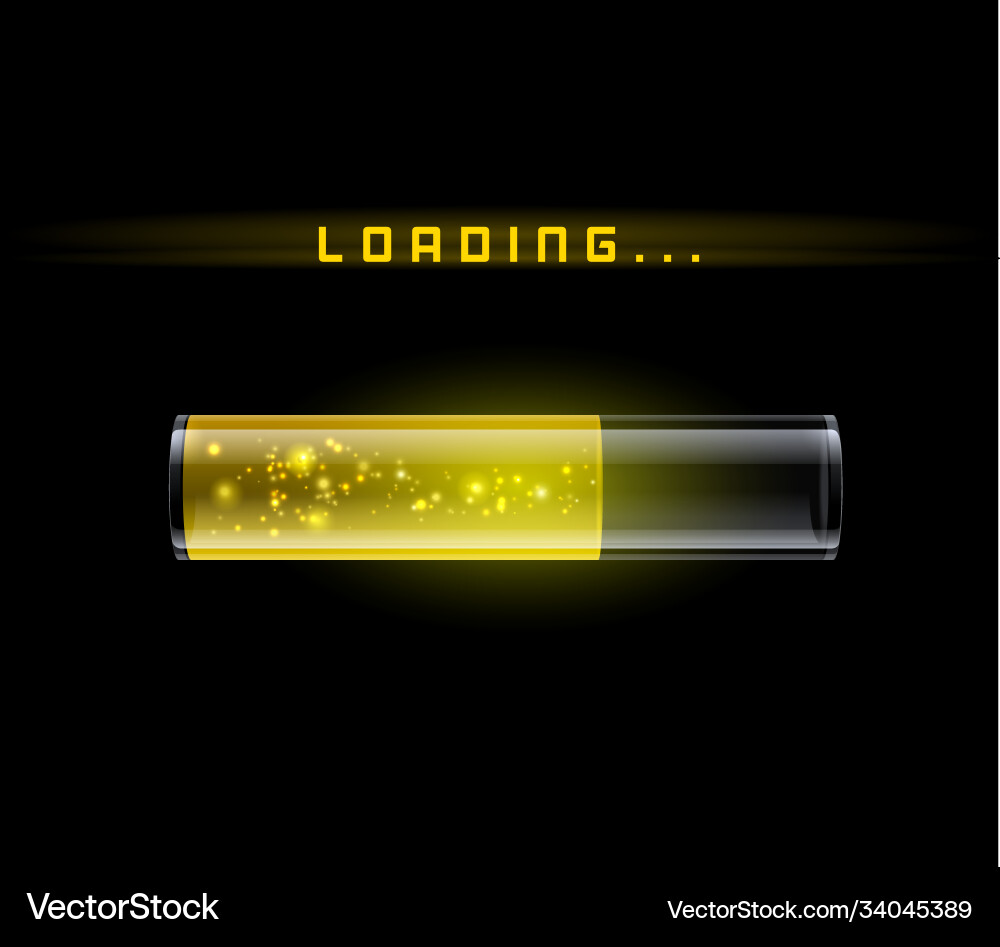 Yellow Loading Progress Bar Vector Image