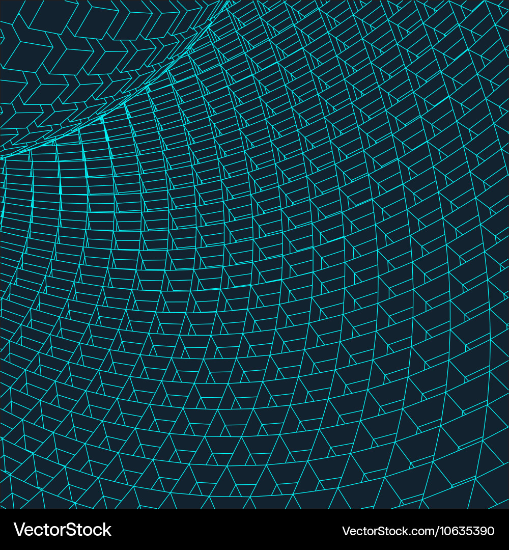 Abstract 3d illuminated distorted mesh sphere vector image