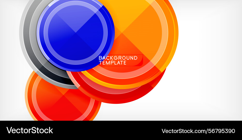 Abstract circles overlap creating vibrant color Vector Image