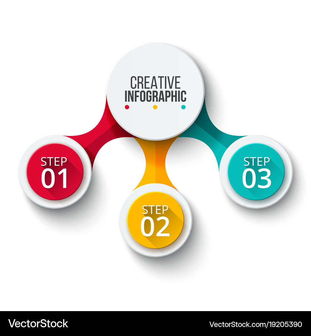 Abstract infographic element with 3 steps Vector Image