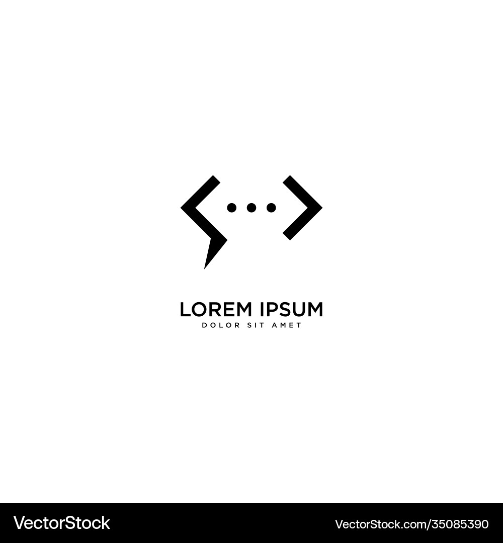 Chat code design communication simple Vector Image