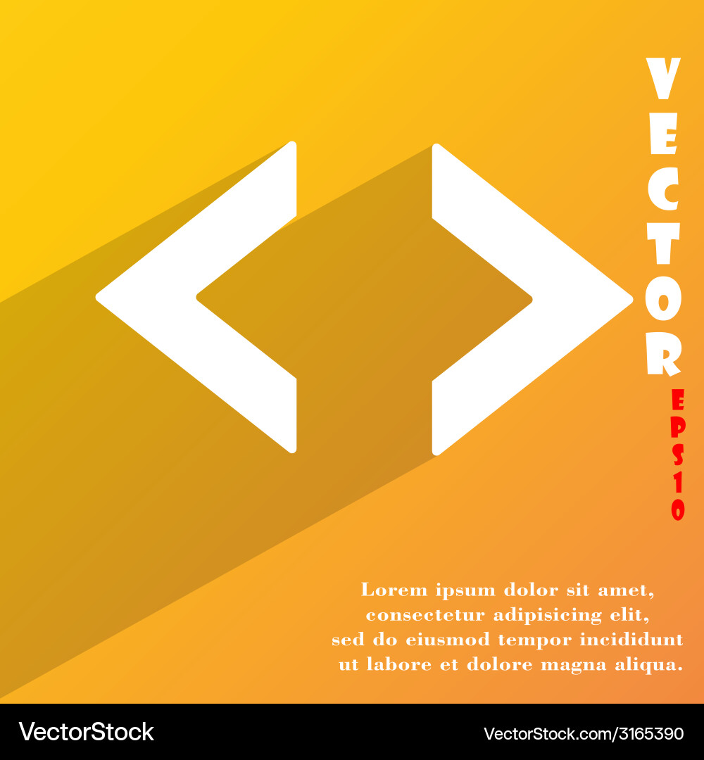 Code icon symbol flat modern web design with long Vector Image