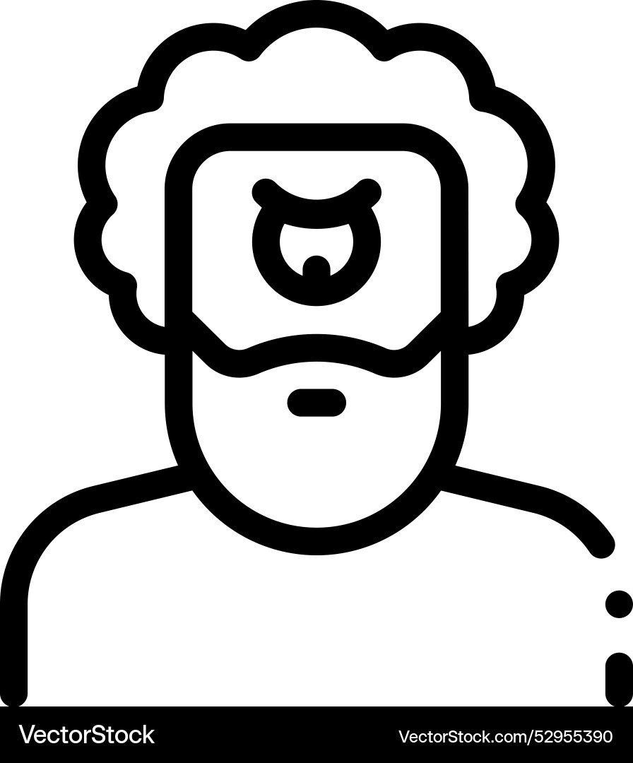 Cyclops icon thin linear style design isolated vector image