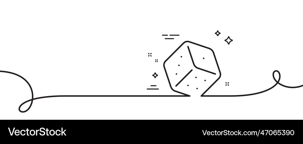 Dice line icon board game cube sign continuous Vector Image