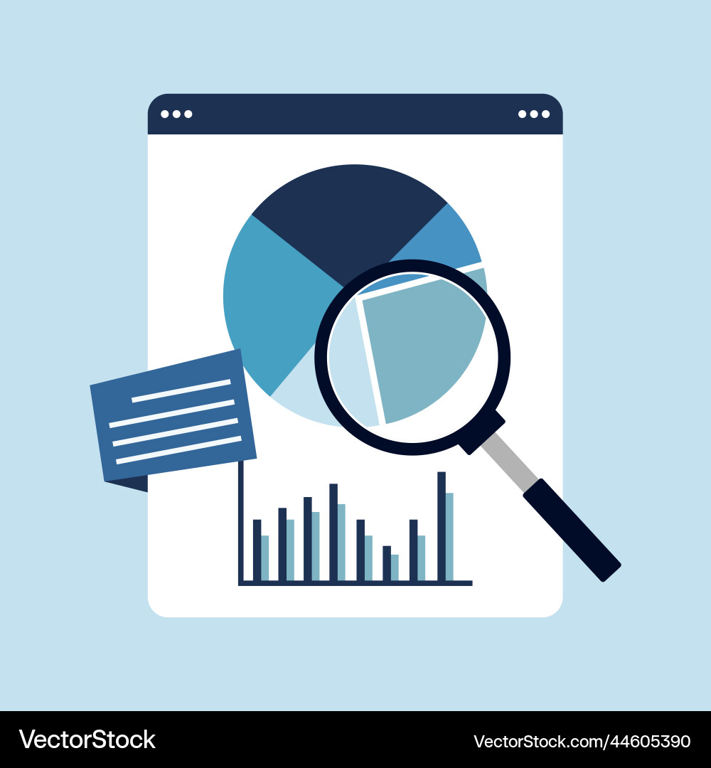 Flat design statistical and data analysis f Vector Image